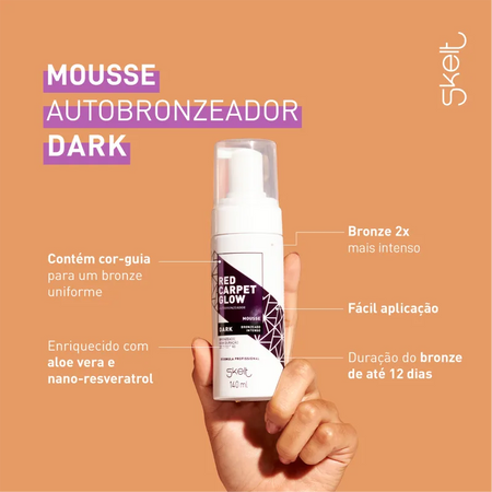 Skelt Red Carpet Glow Dark - Mousse Autobronzeador 140ml - A Perfumista Mococa