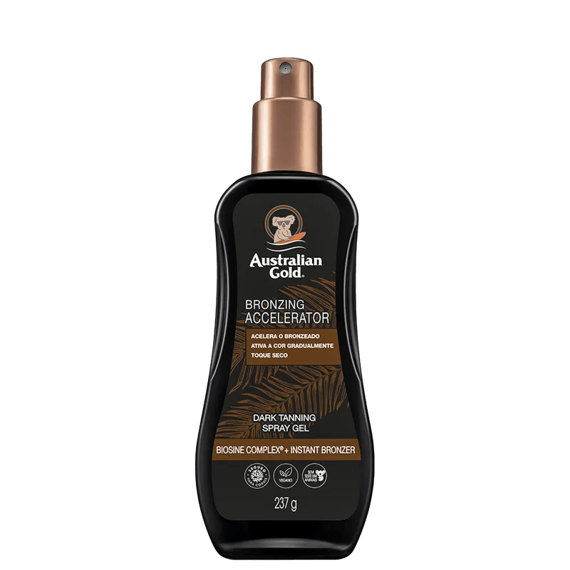 Australian Gold Dark Tanning Accelerator Spray With Instant Bronzer - Spray Bronzeador 237g - A Perfumista Mococa