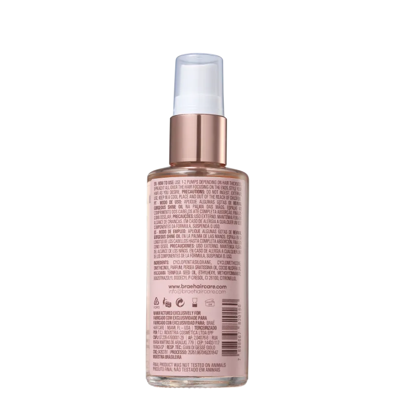 Rotulo Braé Revival Gorgeous Shine - Óleo Capilar 60ml