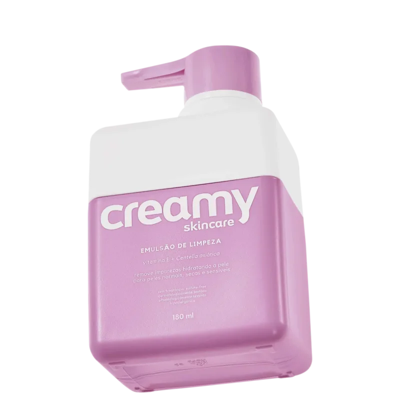 Frasco de Creamy Emulsão de Limpeza Facial 180ml