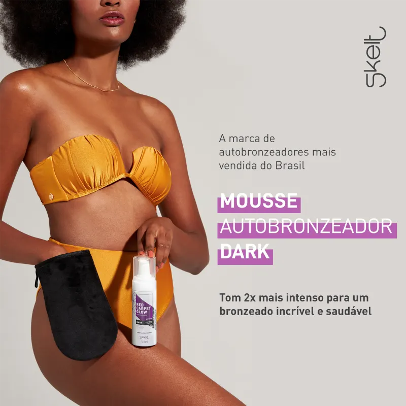 Skelt Red Carpet Glow Dark - Mousse Autobronzeador 140ml - A Perfumista Mococa
