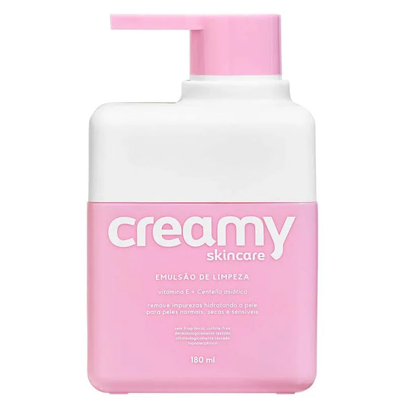 Frasco de Creamy Emulsão de Limpeza Facial 180ml